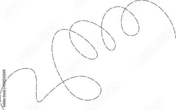 Fototapeta Spiral and swirl dashed line icon. Design decoration