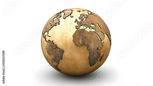 Obraz Aged World Globe Map,  Vintage Earth Texture, Global Concept