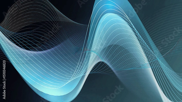 Obraz Dark Turquoise & Black Abstract Digital Background