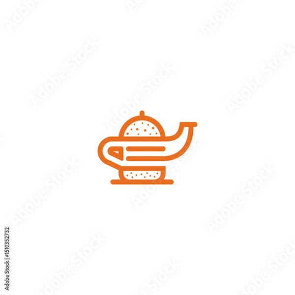 Obraz Hamburger teapot logo design.