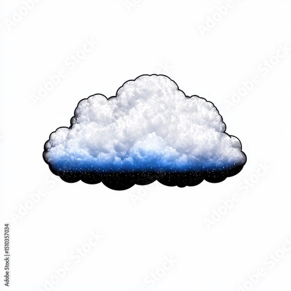 Obraz Pixelated Cumulus Cloud Digital Illustration