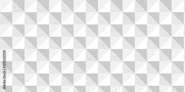 Fototapeta Structure white block box cube seamless pattern grid vintage surface triangle web monochrome square texture white background.	