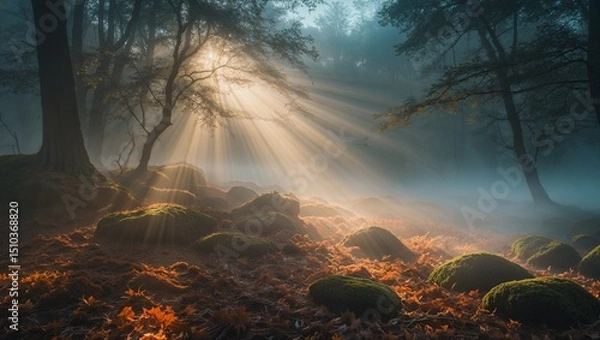 Obraz sunrise in the forest