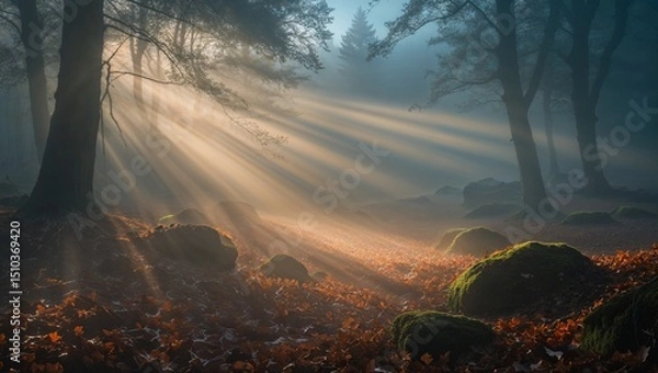 Obraz sunrise in the forest
