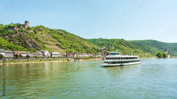 Obraz Ausflug mit dem Schiff auf dem Mittelrhein bei Kaub
