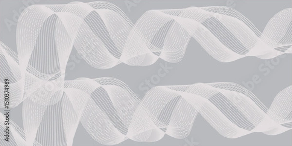 Fototapeta Abstract white background with blue wave lines vector design