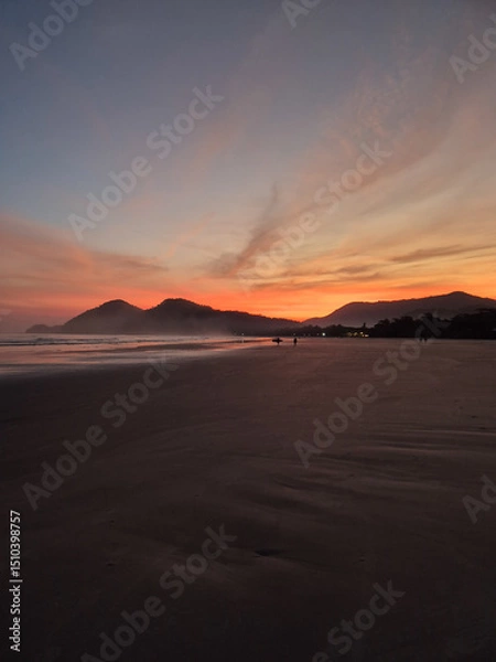 Obraz Pink sunset on beautiful beach