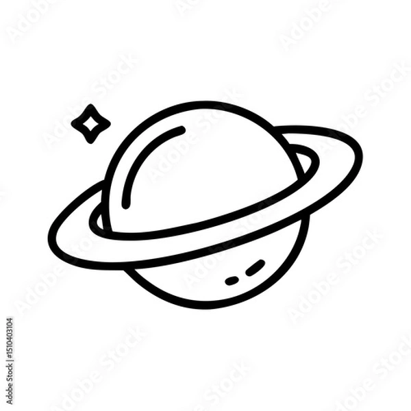 Obraz Astronaut in a spacesuit standing with outline design concept of space, vector  