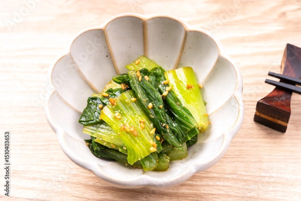Obraz 青梗菜の中華風おひたし
