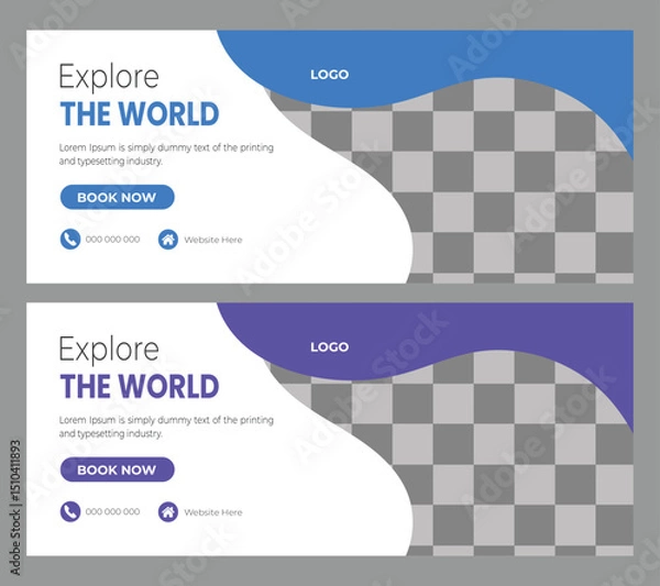 Obraz  Travel web banner template design
