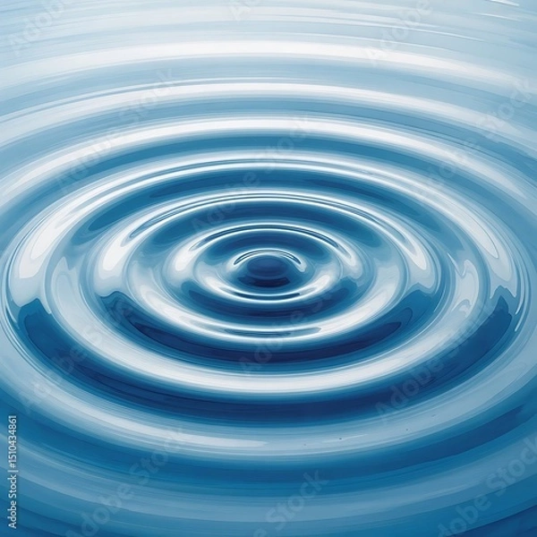 Obraz Blue Water Ripple Effect with Smooth Circular Waves in Calm Surface