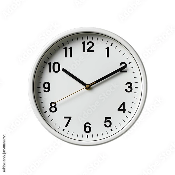 Fototapeta Simple White Clock: Minimalist Timepiece Design