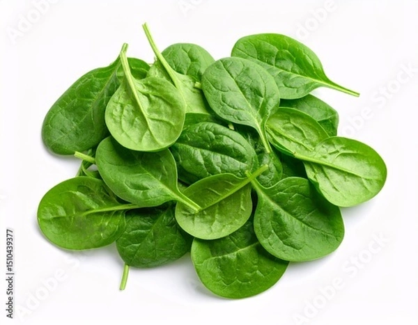 Fototapeta Fresh spinach leaves close-up with natural green color and healthy benefits.