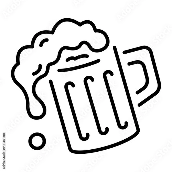 Fototapeta A line style icon of beer mug