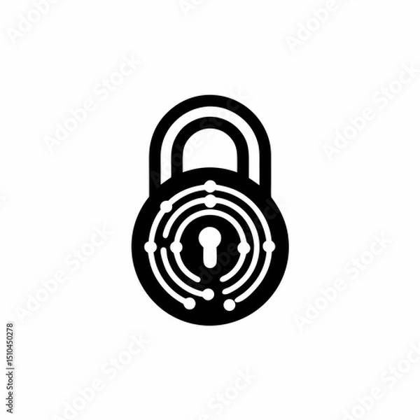 Obraz Quantum Encryption Icon Vector Silhouette Icon Design