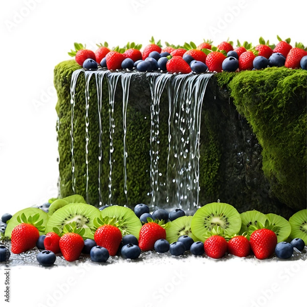 Obraz fruits and vegetables with waterfall png fruit photo isolated with transparent background