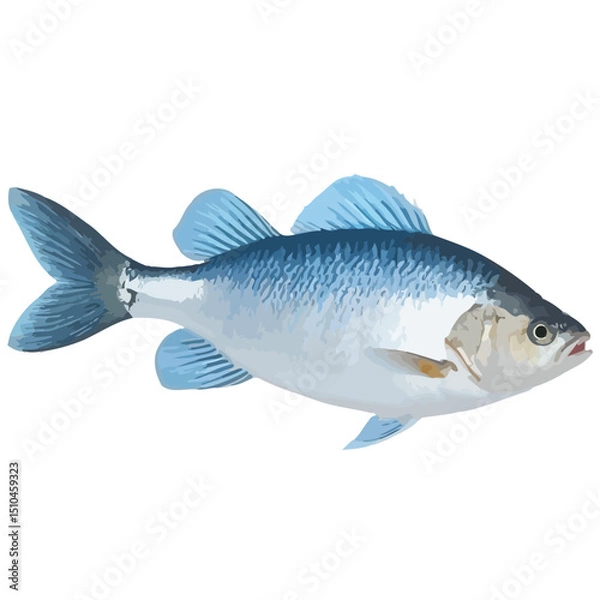 Obraz Realistic Blue Fish Vector Illustration