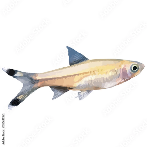 Fototapeta Golden Pencilfish Vector Illustration