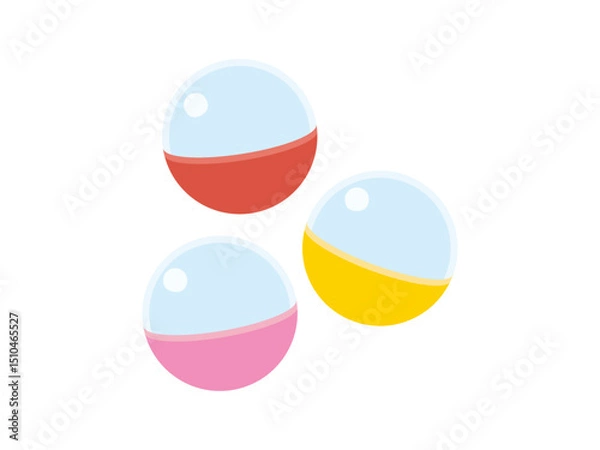 Fototapeta カプセルトイのカプセルのイラスト素材　/ガチャガチャ、ガシャポン、景品、おもちゃ