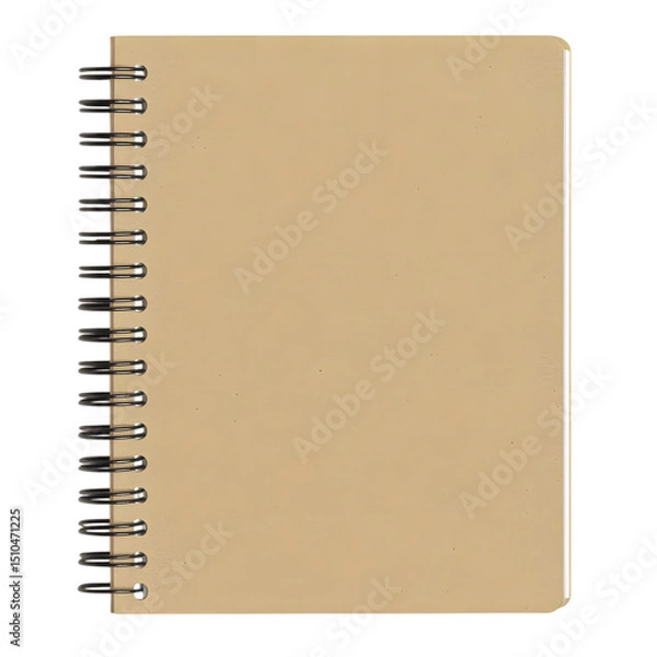 Fototapeta Top view of messy white desk with blank notebook in the middle. Ai Generated Images