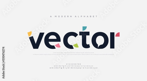 Obraz Modern abstract digital alphabet font. Minimal technology typography, Creative urban sport fashion futuristic font and with numbers. vector illustration