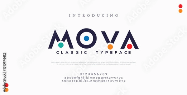 Obraz Modern abstract digital alphabet font. Minimal technology typography, Creative urban sport fashion futuristic font and with numbers. vector illustration