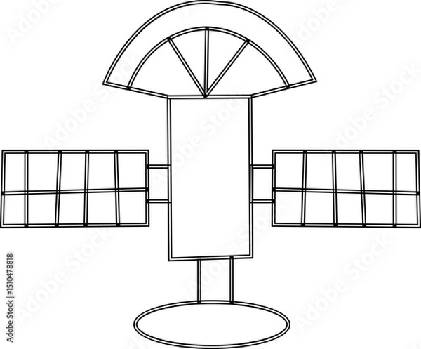 Obraz Satellite Connection Line Icon, Space exploration icons, Design with Editable Stroke. Suitable for Infographics, Communication, Web Pages vector template, Mobile Apps, UI, UX, and GUI designs,