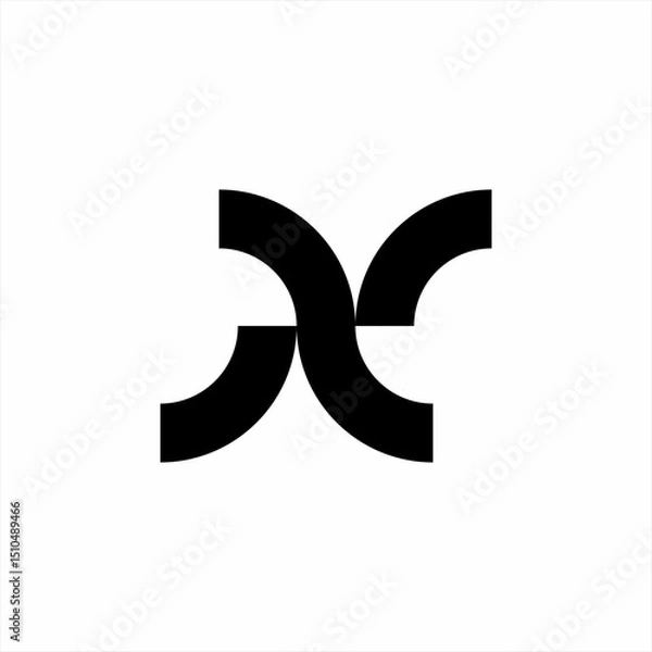 Obraz Abstract initial letter X or N logo design with infinity concept.