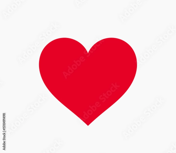 Fototapeta Perfect red heart icon. Vector illustration. Element for design isolated on white background.