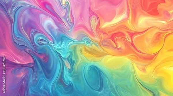 Obraz A vibrant abstract background with swirling rainbow colors and fluid patterns.
