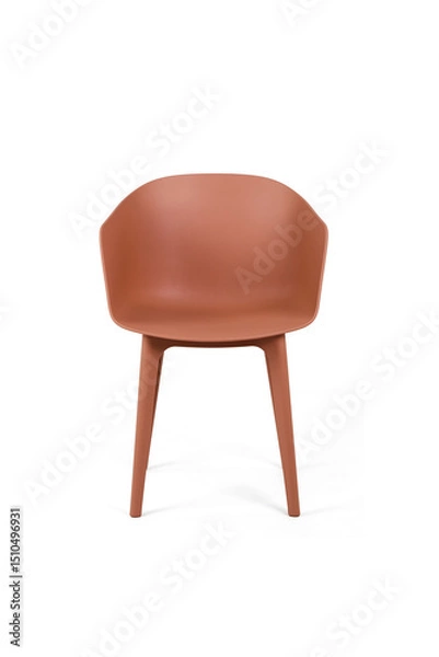 Fototapeta Modern terracotta colored chair design isolated on white background studio shot. Please see some similar pictures from my portfolio