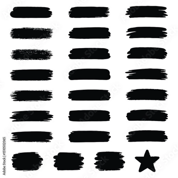 Fototapeta Brush Stroke Icon Set – Vector Paint Elements for Art, Design & Highlights