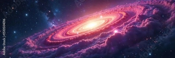 Fototapeta Vast swirling nebulae, cosmic dust, and distant galaxies depict the sheer scale and mystery of the universe's immense mass A stunning visualization of the cosmos , interstellar, Milky Way