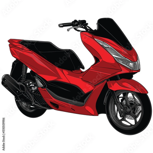 Fototapeta red motorcycle isolated