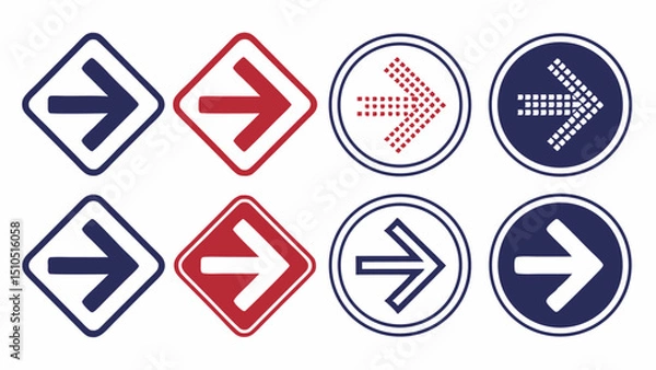 Fototapeta Minimal Vector Arrows for Navigation and User Flow