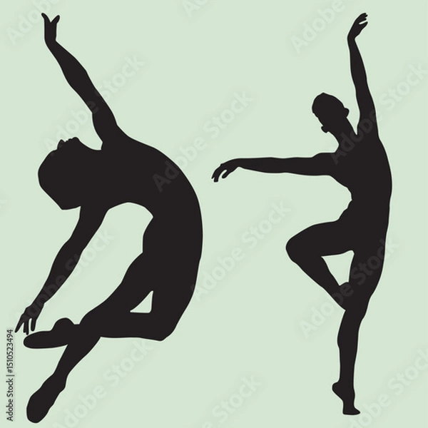 Obraz silhouette of a man jumping