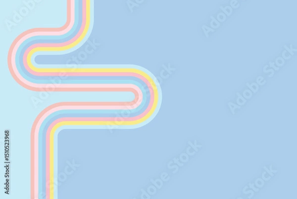 Fototapeta Abstract blue and pink, geometric semicircle with striped line on a moving pattern background.