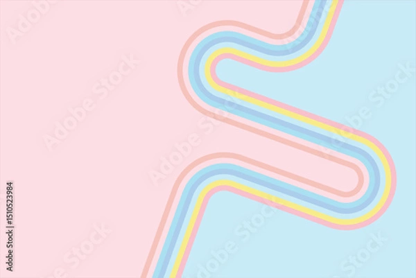 Fototapeta Abstract blue and pink, geometric semicircle with striped line on a moving pattern background.