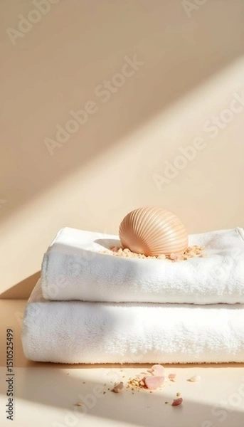 Obraz sea shell on a wooden table