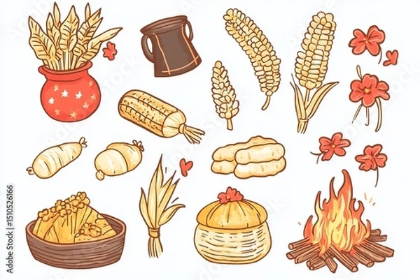 Fototapeta Rustic São João party elements