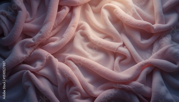 Obraz Soft Pink Draped Fabric Texture Background Subtle Light and Shadow Effects on Delicate Plush Material