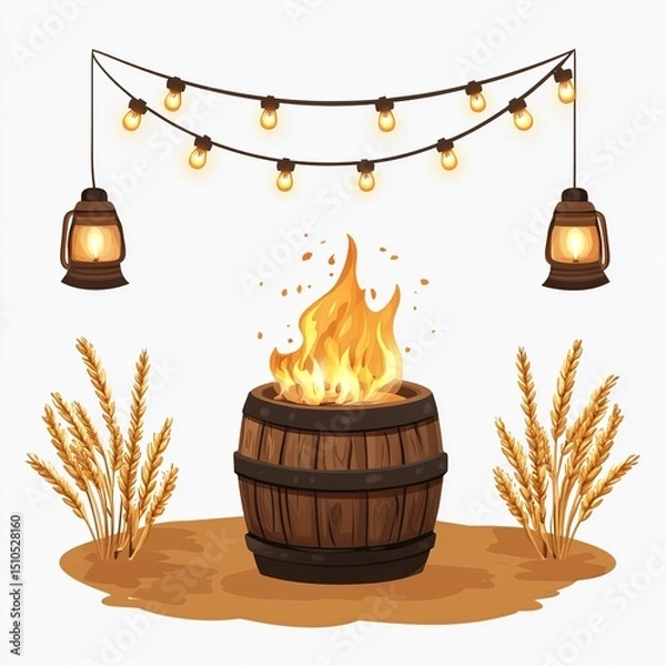 Fototapeta Rustic São João party elements