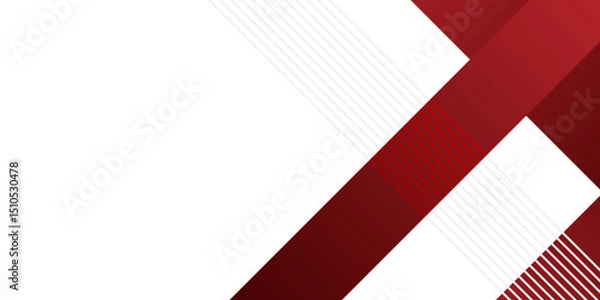 Fototapeta Abstract red, white, grey vector background. Simple red, white abstract geometric presentation background with blank space for text. digital technology concept for wallpaper, business banner. vector.	