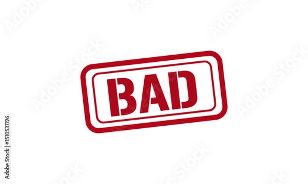 Obraz BAD red stamp text vector, rubber stamp