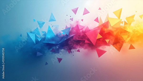 Fototapeta Abstract Colorful Triangular Background with Hazy Texture