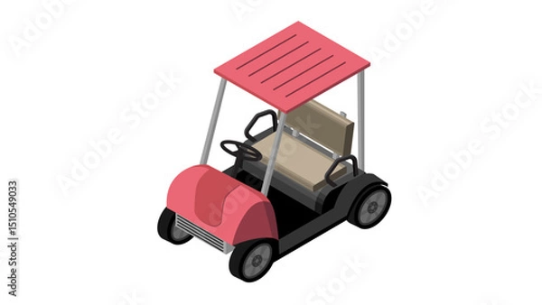 Fototapeta isometric view of golf cart car vehicle