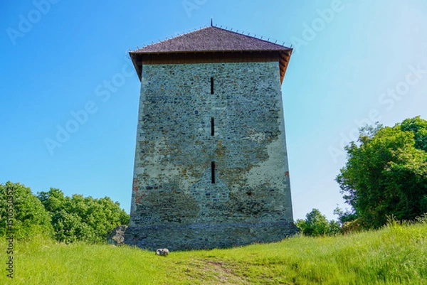 Fototapeta Podgaric, Croatia - May 24, 2025g: Garic town, one of the oldest medieval Croatian fortified towns in northern Croatia.

