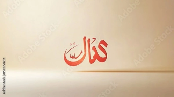 Fototapeta Arabic calligraphy,  a name or phrase, in a simple design