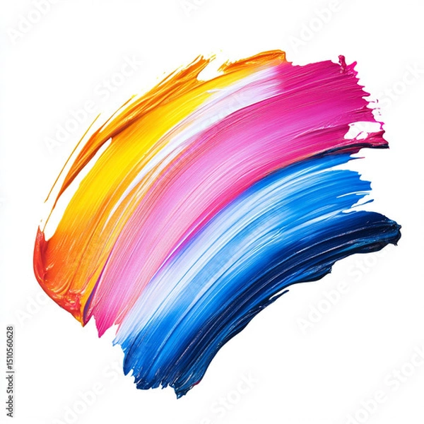 Fototapeta A colorful paint stroke on a white background