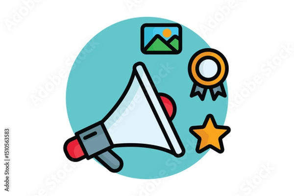 Obraz Campaign icon. colored outline icon style. icon related to branding. business elements vector illustration